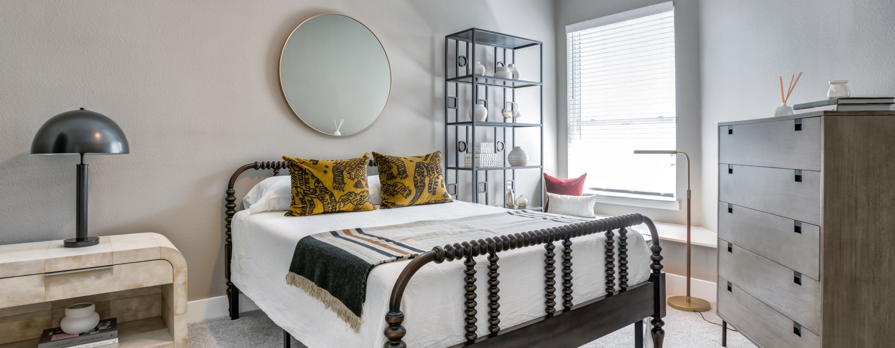 Image of Bedroom with Bed and Dresser